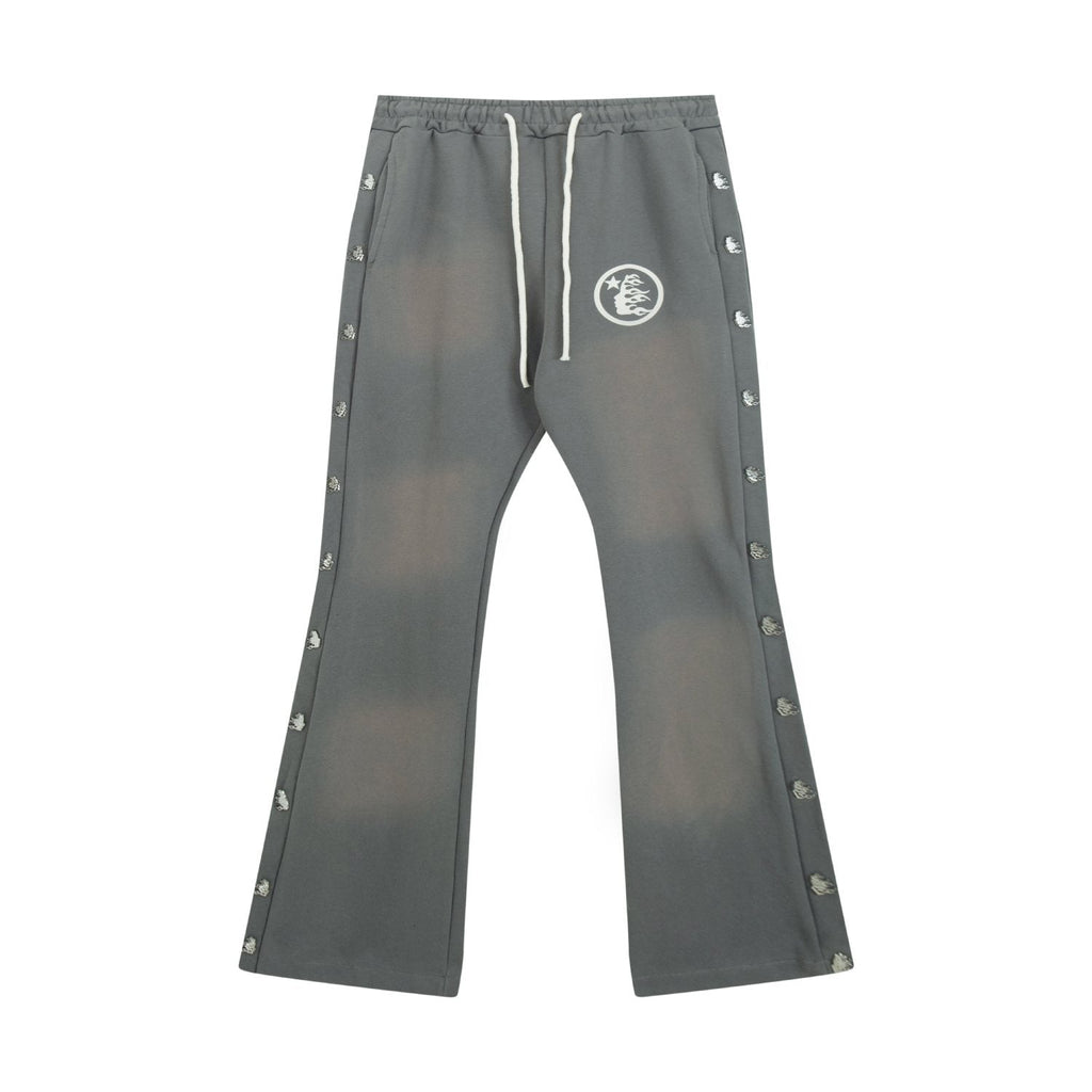 Hellstar Washed Graphic Flared Pants — front