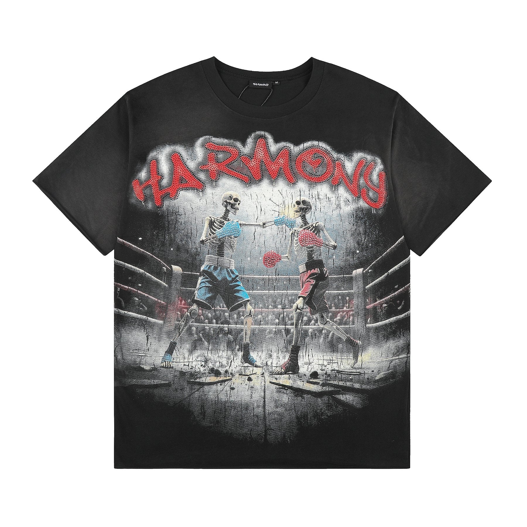 HARMONY Boxing Skeleton Graphic T-Shirt — front