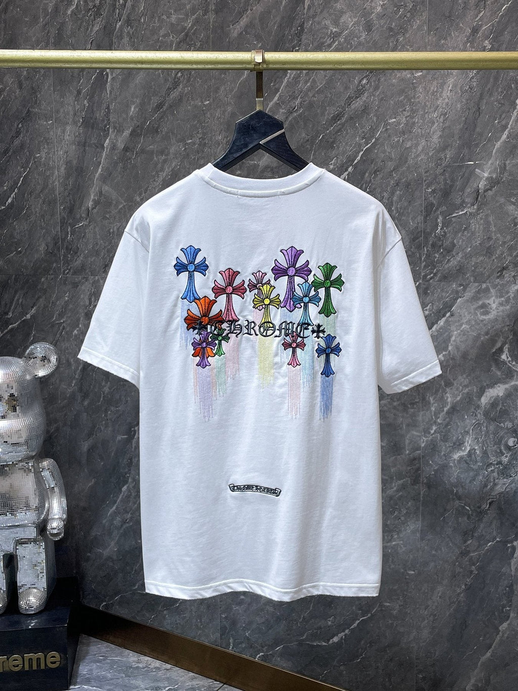 Chrome Hearts Floral Cross Embroidered T-Shirt — back