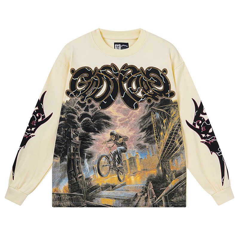 Godspeed Bicycle City Storm Long-Sleeve T-Shirt — hero