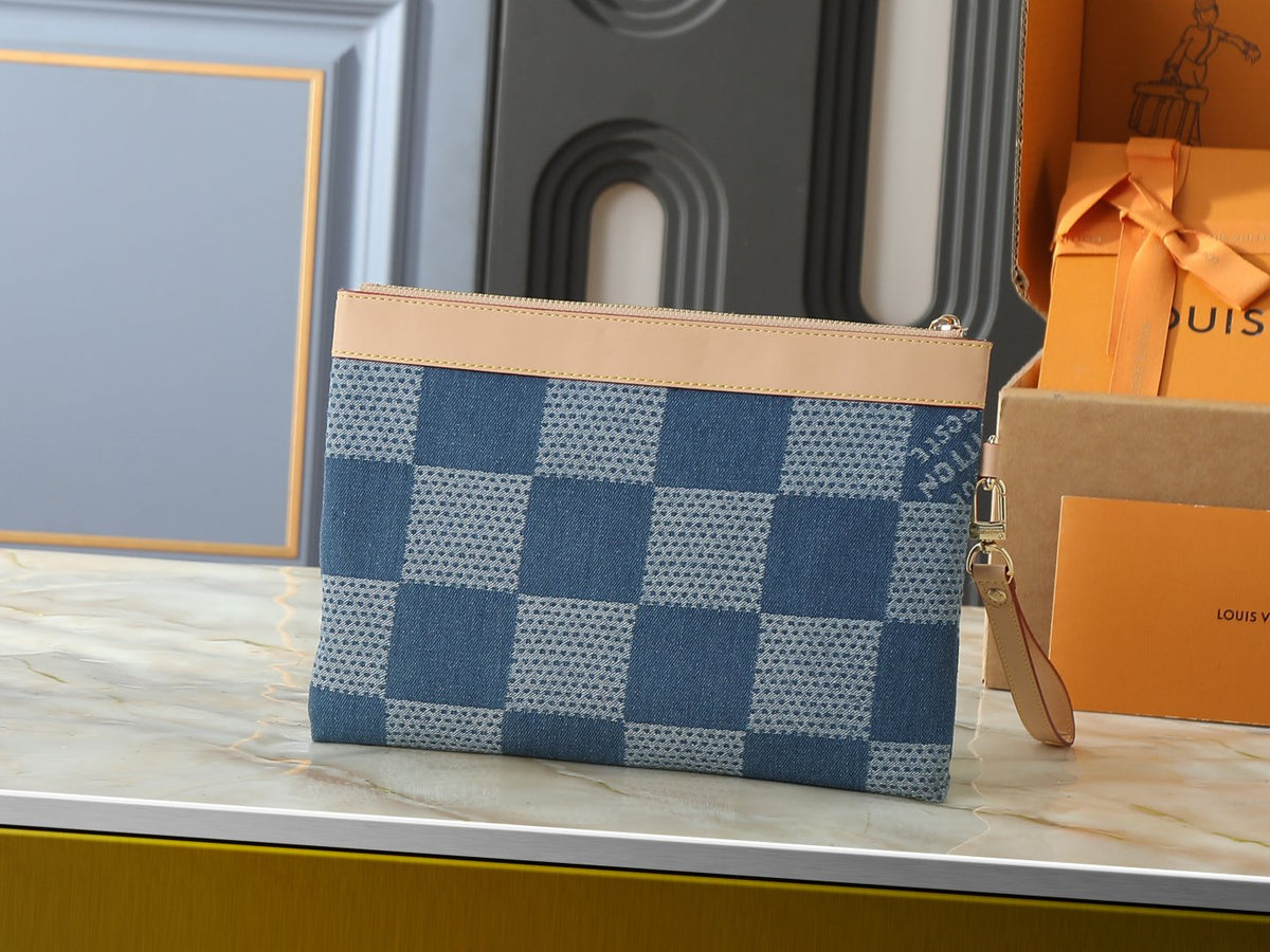 Louis Vuitton Pochette To-Go Checkerboard Wristlet — back