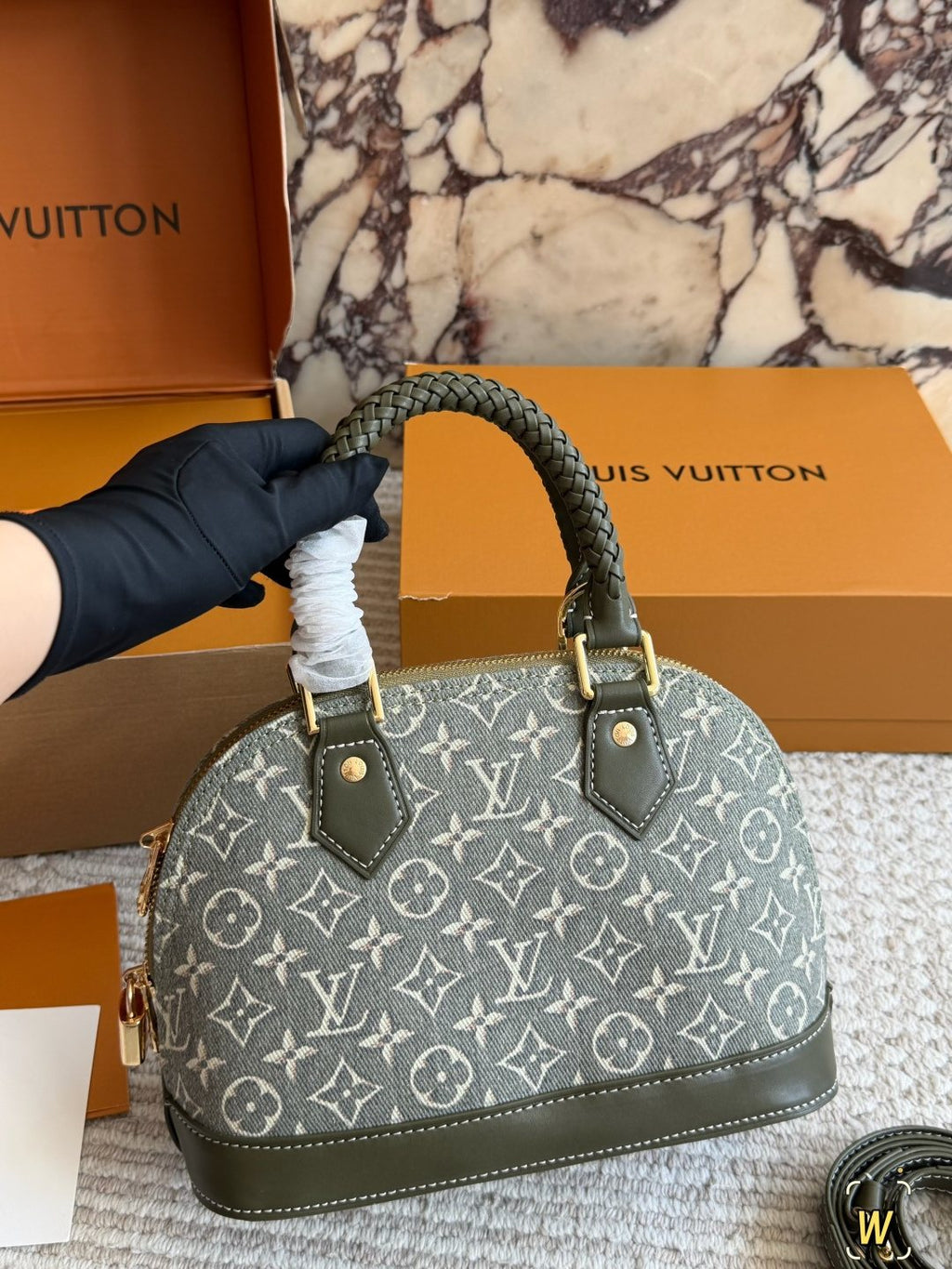 Louis Vuitton Alma BB Monogram Braided-Handle Bag — hero