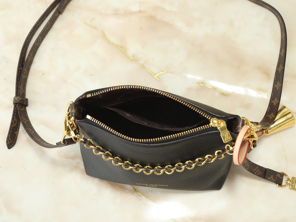 Louis Vuitton Multipass Black Monogram-Accent Handbag — detail