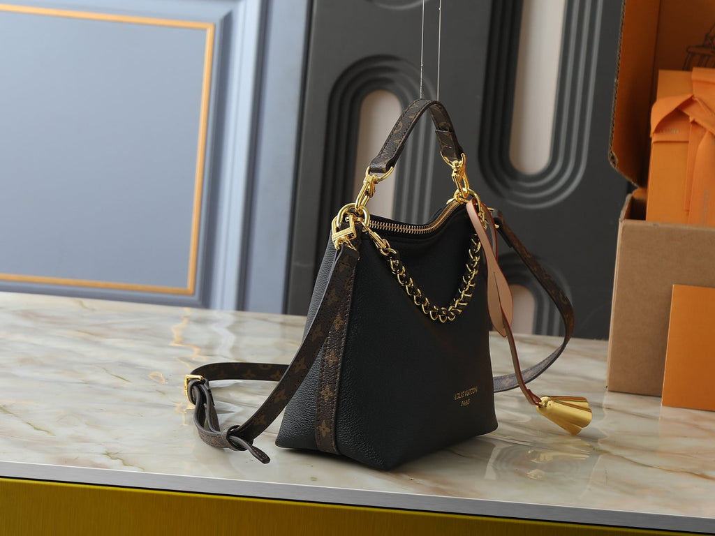 Louis Vuitton Multipass Black Monogram-Accent Handbag — side