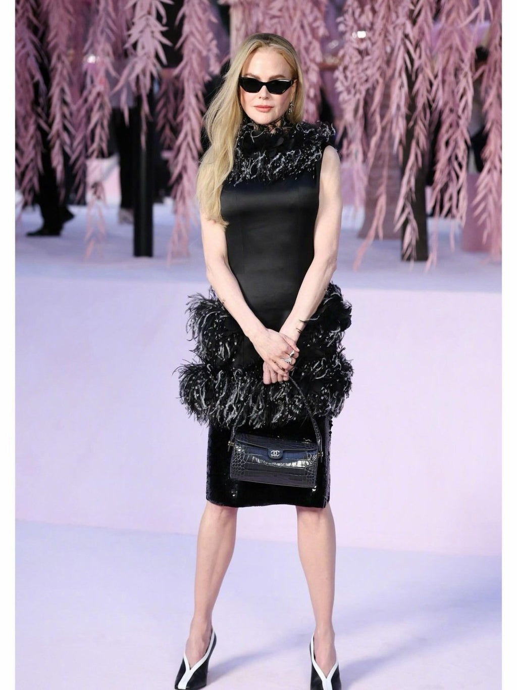 Chanel Crocodile-Embossed Top-Handle Flap Bag — model