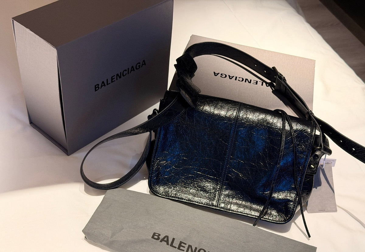 Balenciaga Studded Panel Shoulder Bag — back