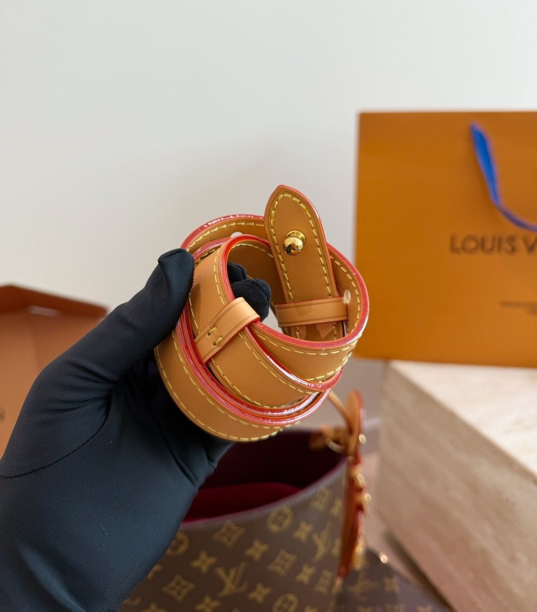 Louis Vuitton All In BB Monogram Bucket Bag — detail