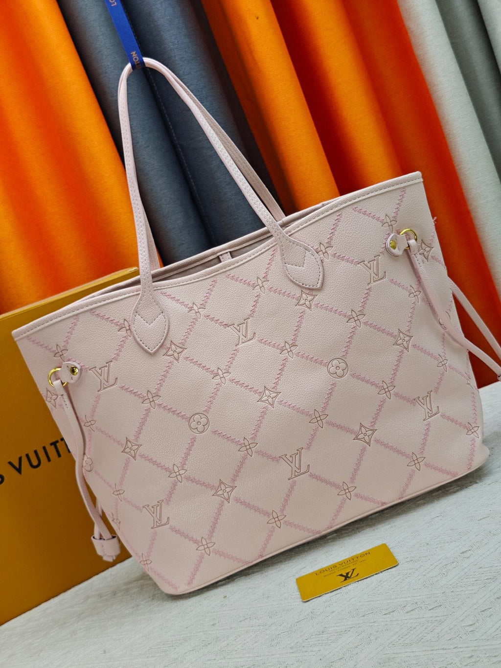 Louis Vuitton Neverfull Pink Lattice Tote — hero