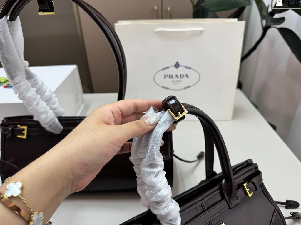 Prada Bonnie Dark Brown Baguette Bag — detail