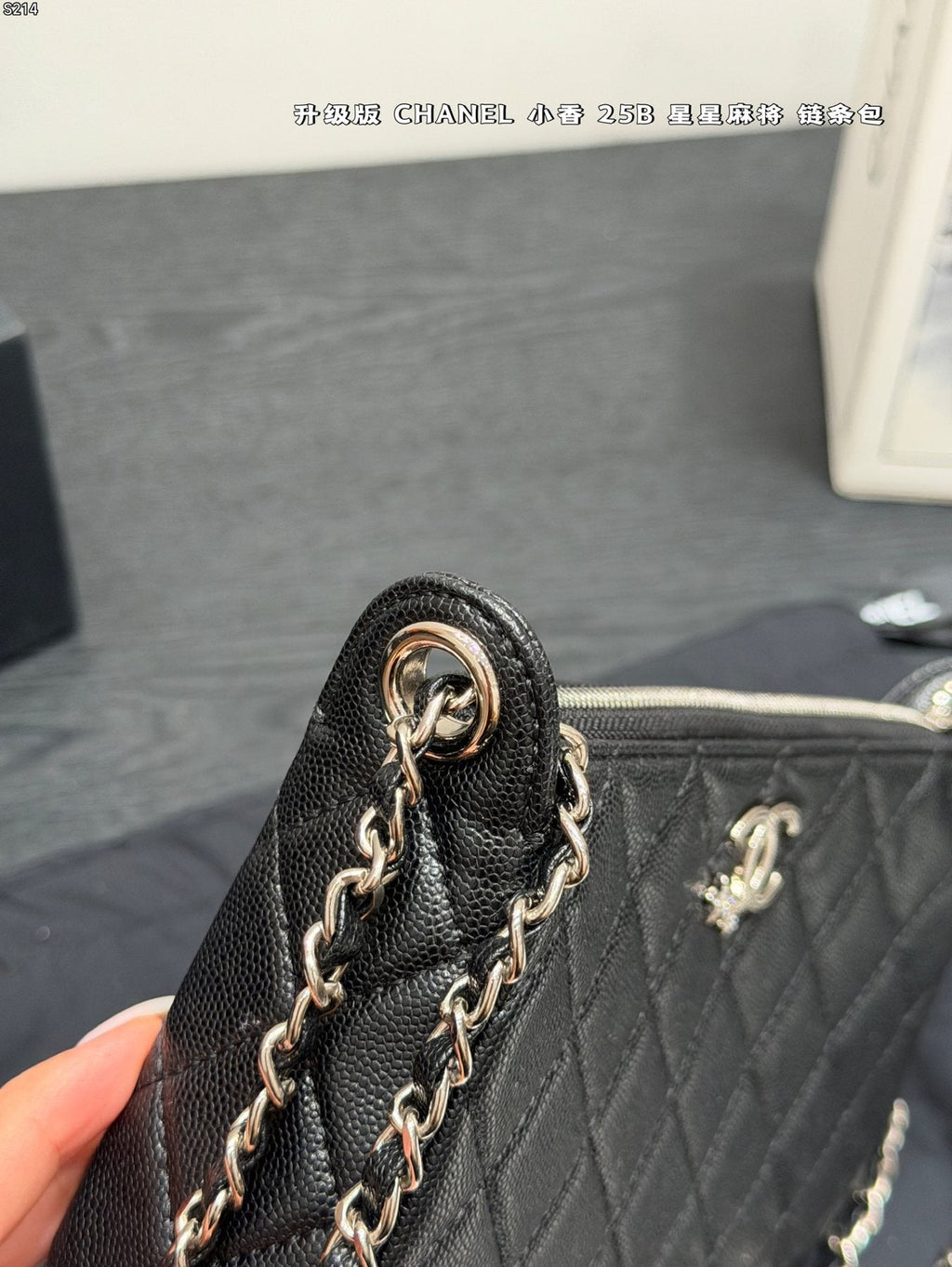 Chanel Quilted Rectangular Chain Shoulder Bag — detail