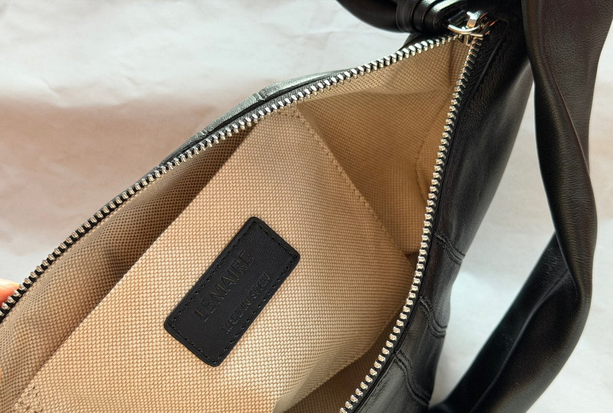 Lemaire Paneled Crescent Shoulder Bag — detail