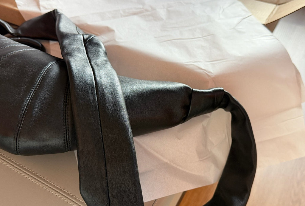 Lemaire Paneled Crescent Shoulder Bag — detail