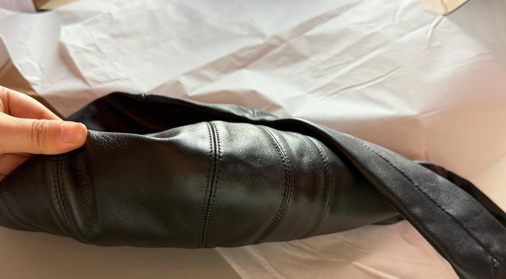 Lemaire Paneled Crescent Shoulder Bag — detail