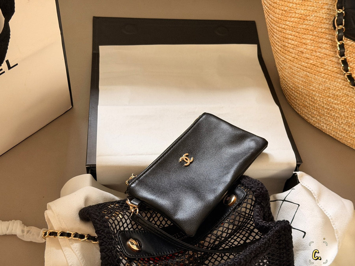 Chanel Coco Beach Woven Marine Charm Flap Bag — front
