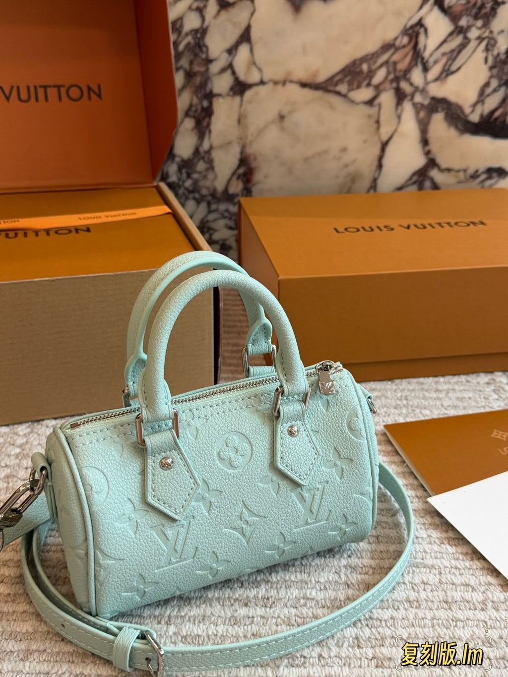 Louis Vuitton Nano Speedy Monogram Barrel Bag — front