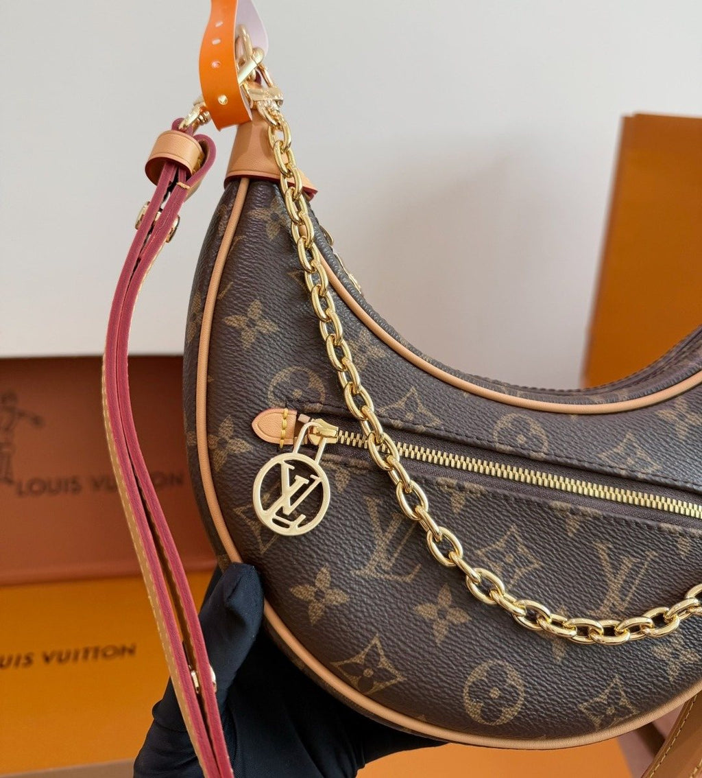Louis Vuitton Loop Monogram Crescent Shoulder Bag — detail