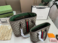 Gucci Patterned Tote with Green-Red Stripe — hero