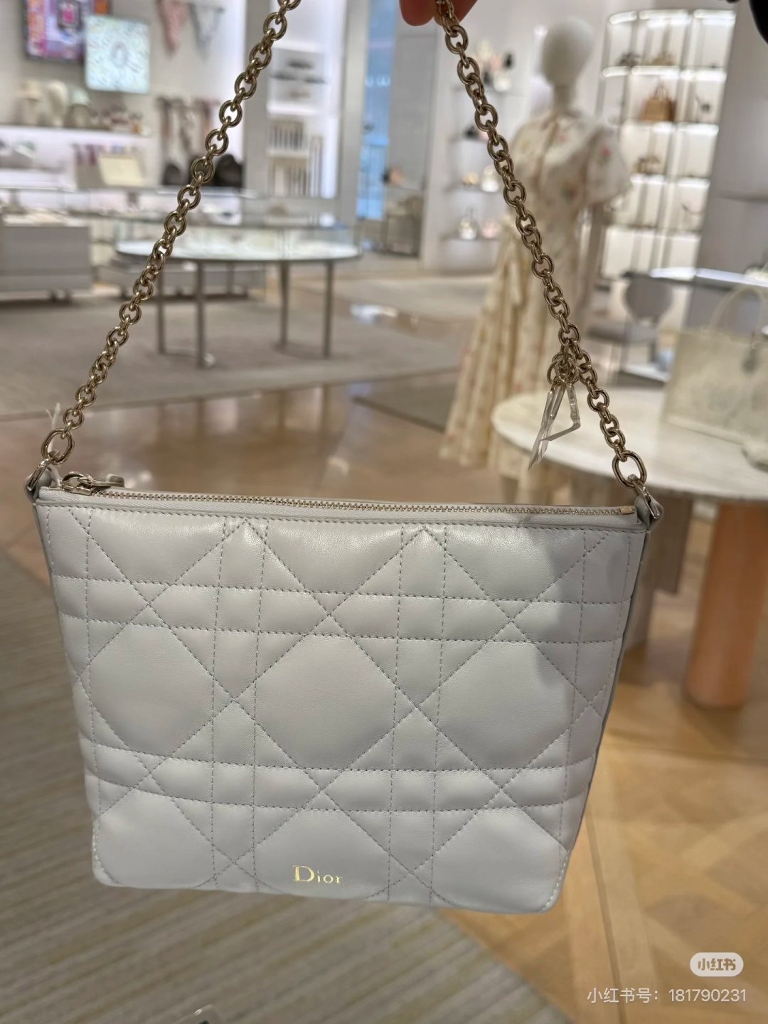 Dior Diorling Quilted Hobo Shoulder Bag — front