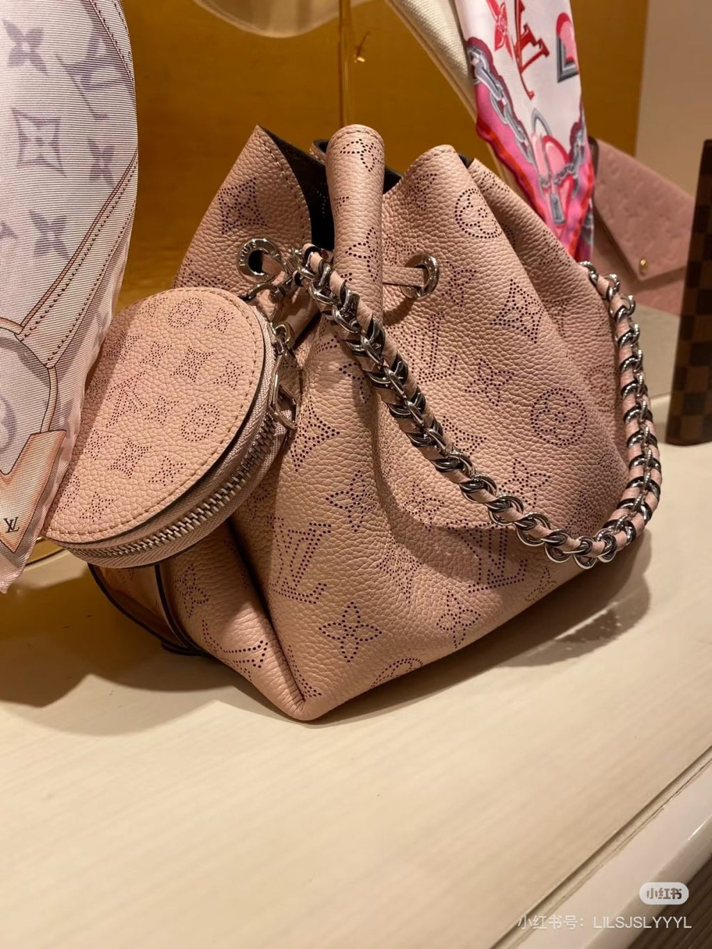Louis Vuitton Bella Perforated Monogram Bucket Bag — side