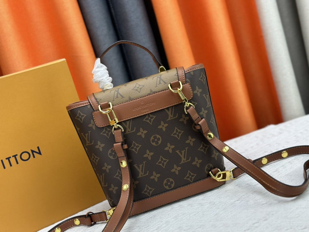 Louis Vuitton Contrast-Flap Monogram Backpack — back