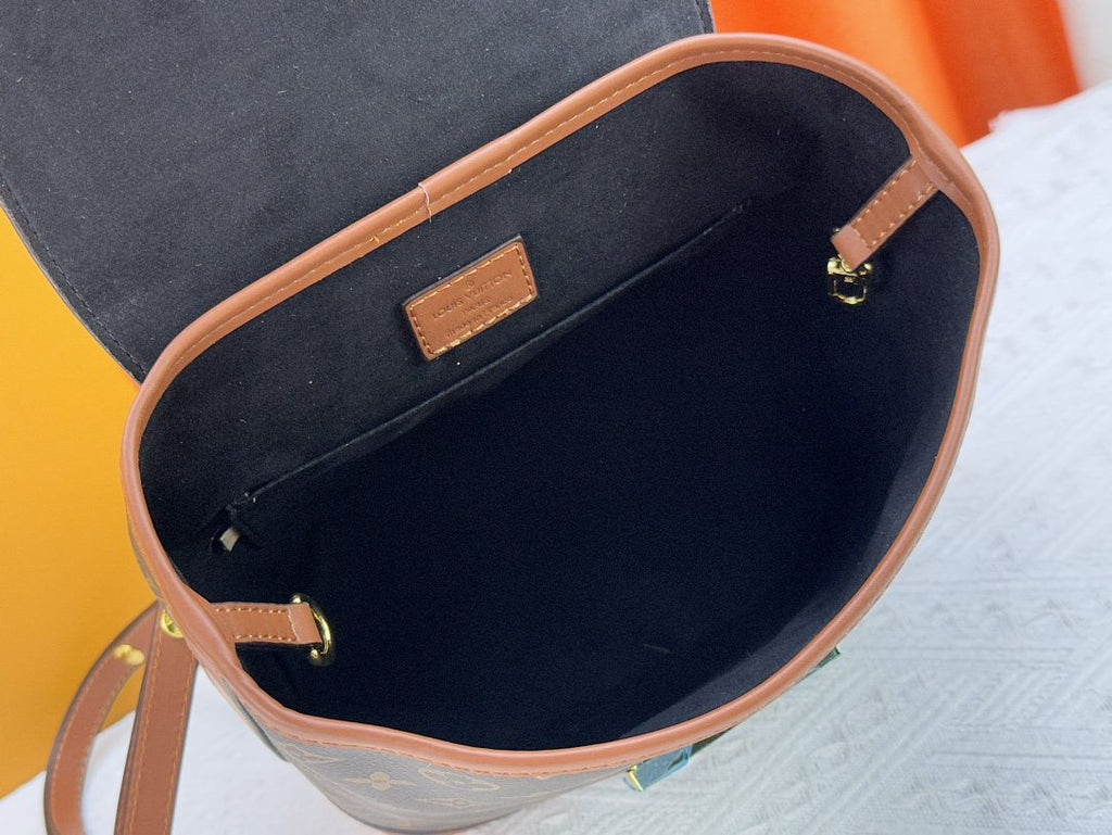 Louis Vuitton Contrast-Flap Monogram Backpack — detail