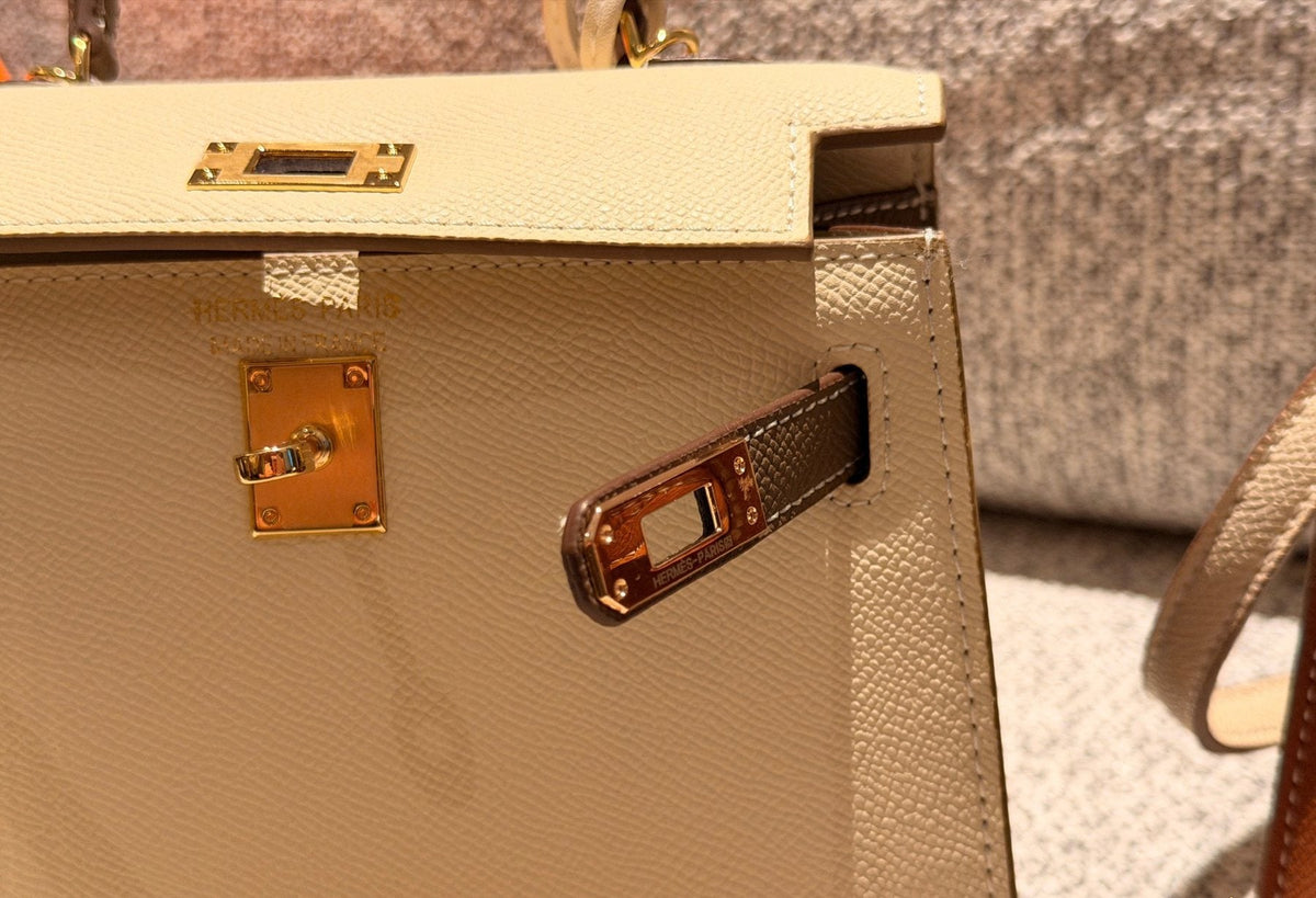 Hermès Mini Kelly Colorblock Top-Handle Bag — detail