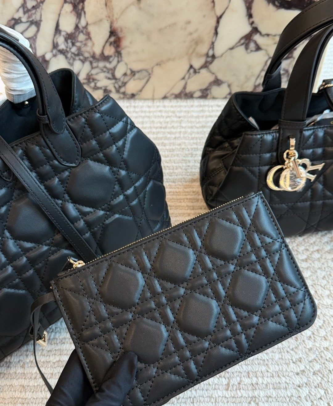 Dior Toujours Quilted Tote Bag — detail
