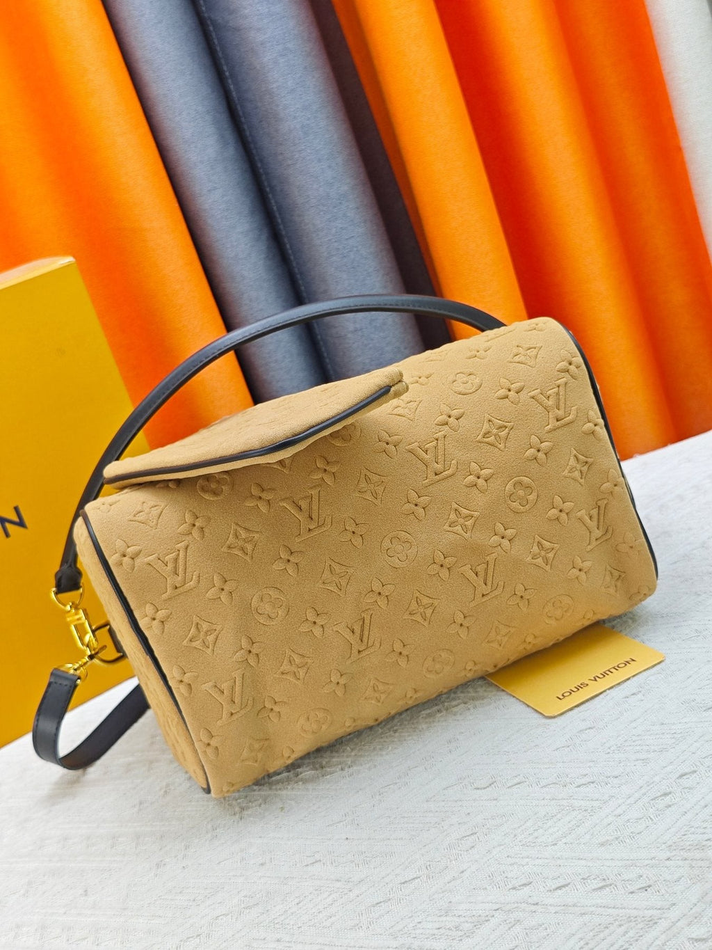 Louis Vuitton Speedy Soft Embossed Monogram Satchel — detail