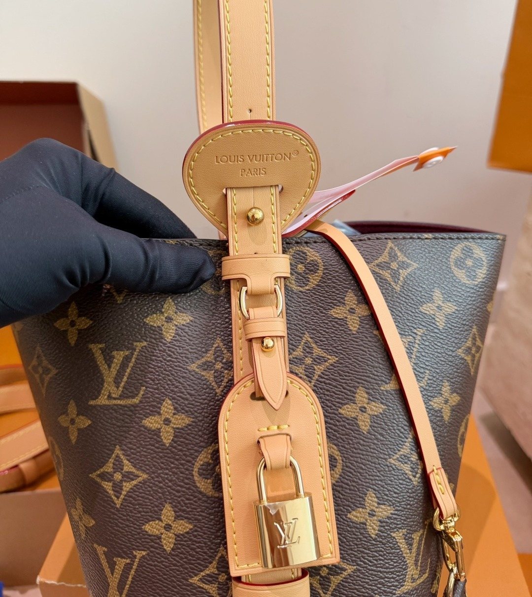 Louis Vuitton All In BB Monogram Bucket Bag — detail