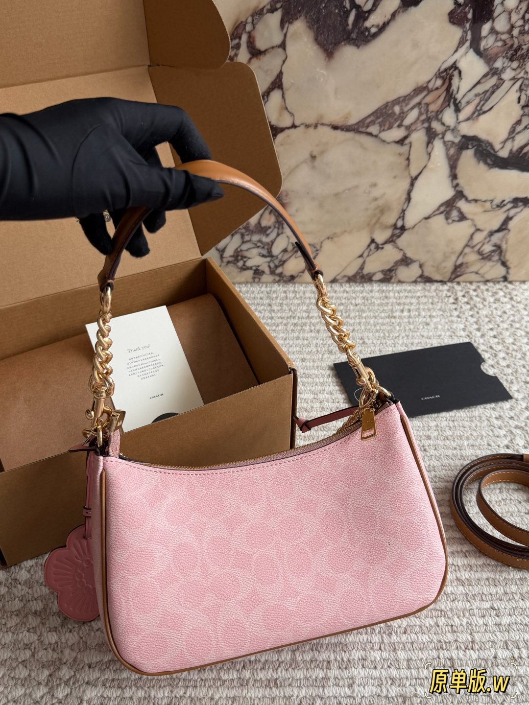 Coach Teri Pink Patterned Shoulder Bag — back