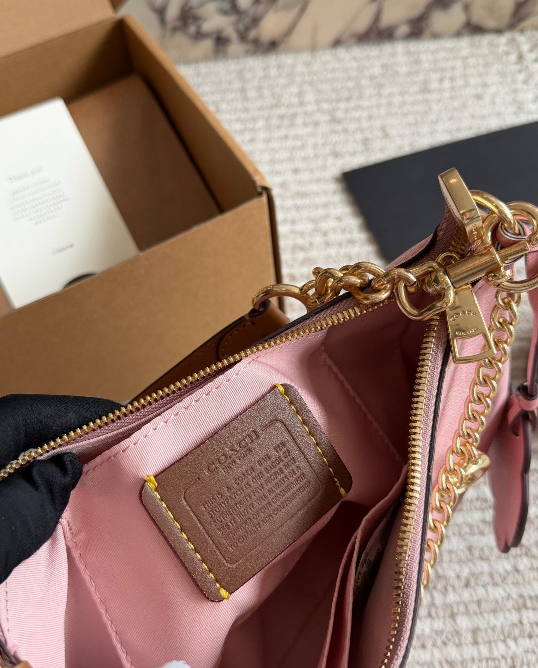 Coach Teri Pink Patterned Shoulder Bag — detail