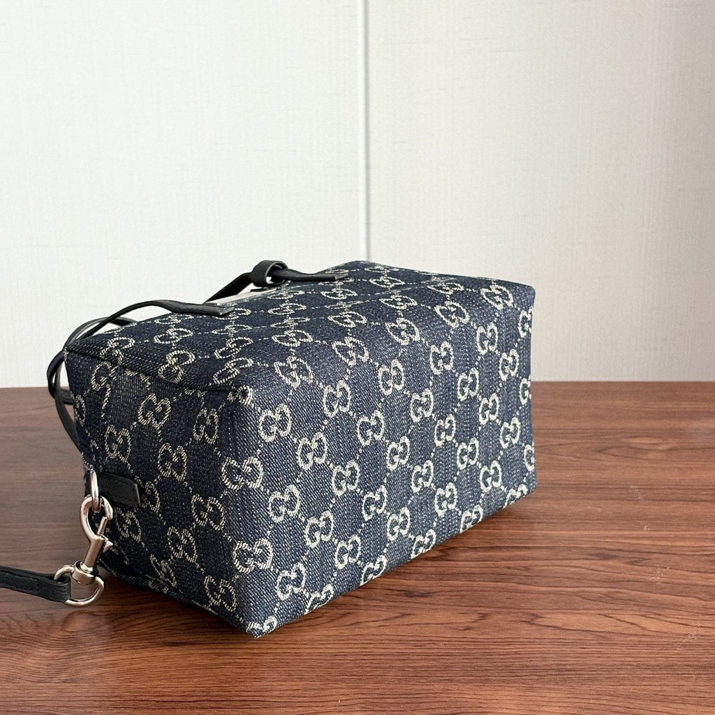 Gucci Monogram Zip-Top Boston Bag — back