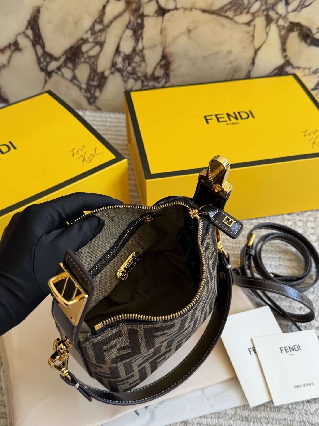 Fendi Monogram Lunchbox Top-Handle Bag — front