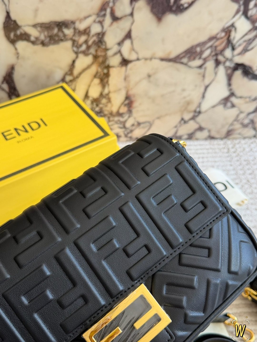 Fendi Baguette Raised FF Motif Bag — detail