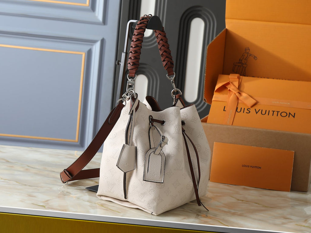 Louis Vuitton Muria Braided-Handle Bucket Bag — side