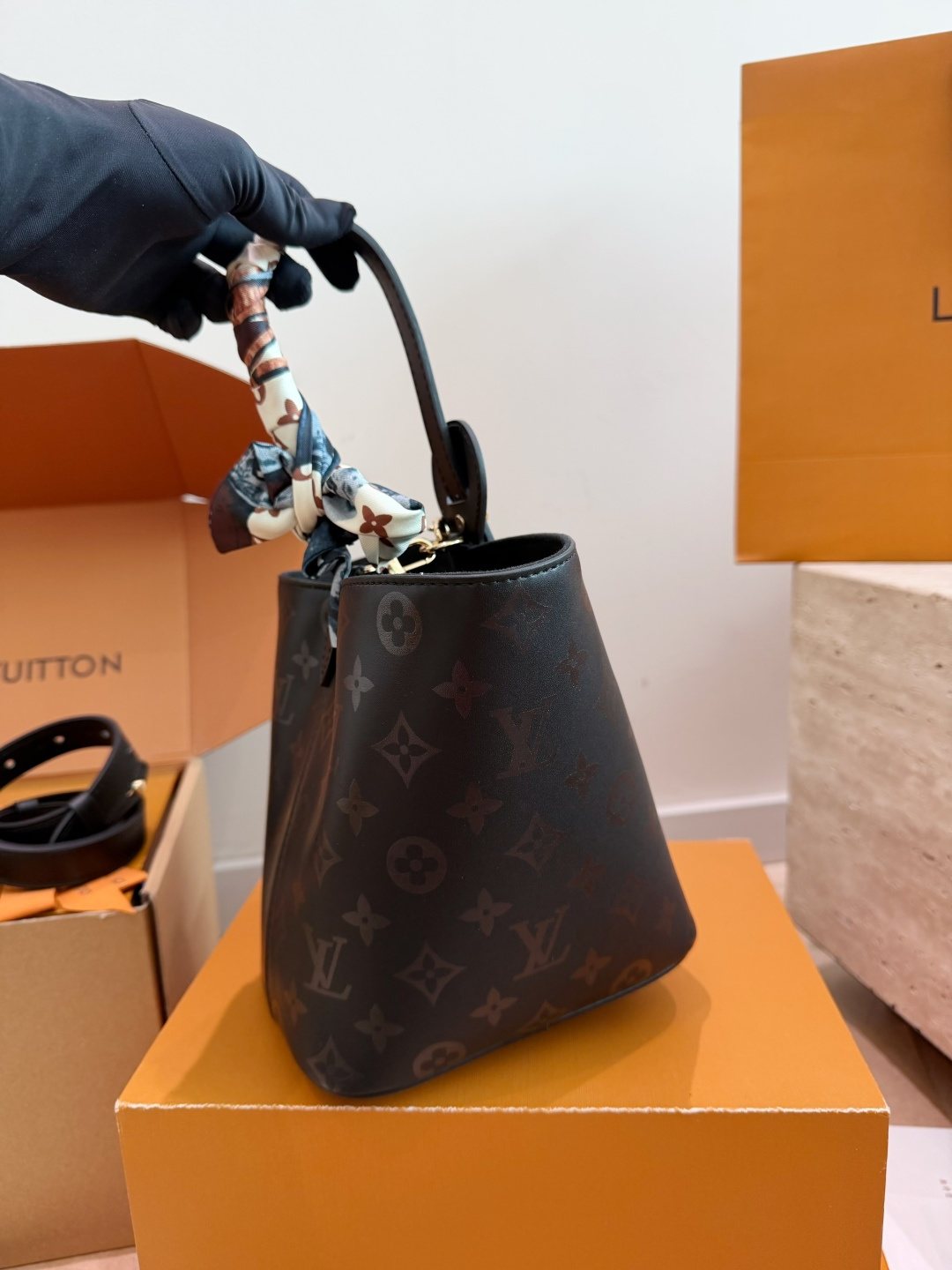 Louis Vuitton All In BB Monogram Bucket Bag — side