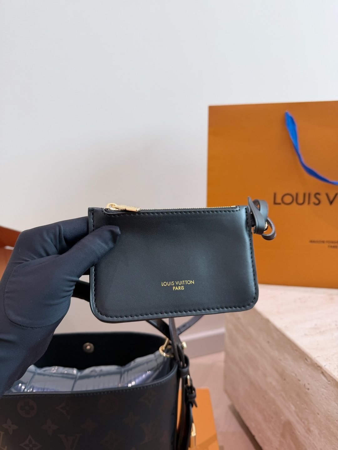 Louis Vuitton All In BB Monogram Bucket Bag — detail