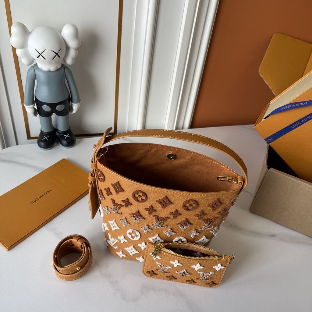 Louis Vuitton All In BB Monogram Bucket Bag — detail