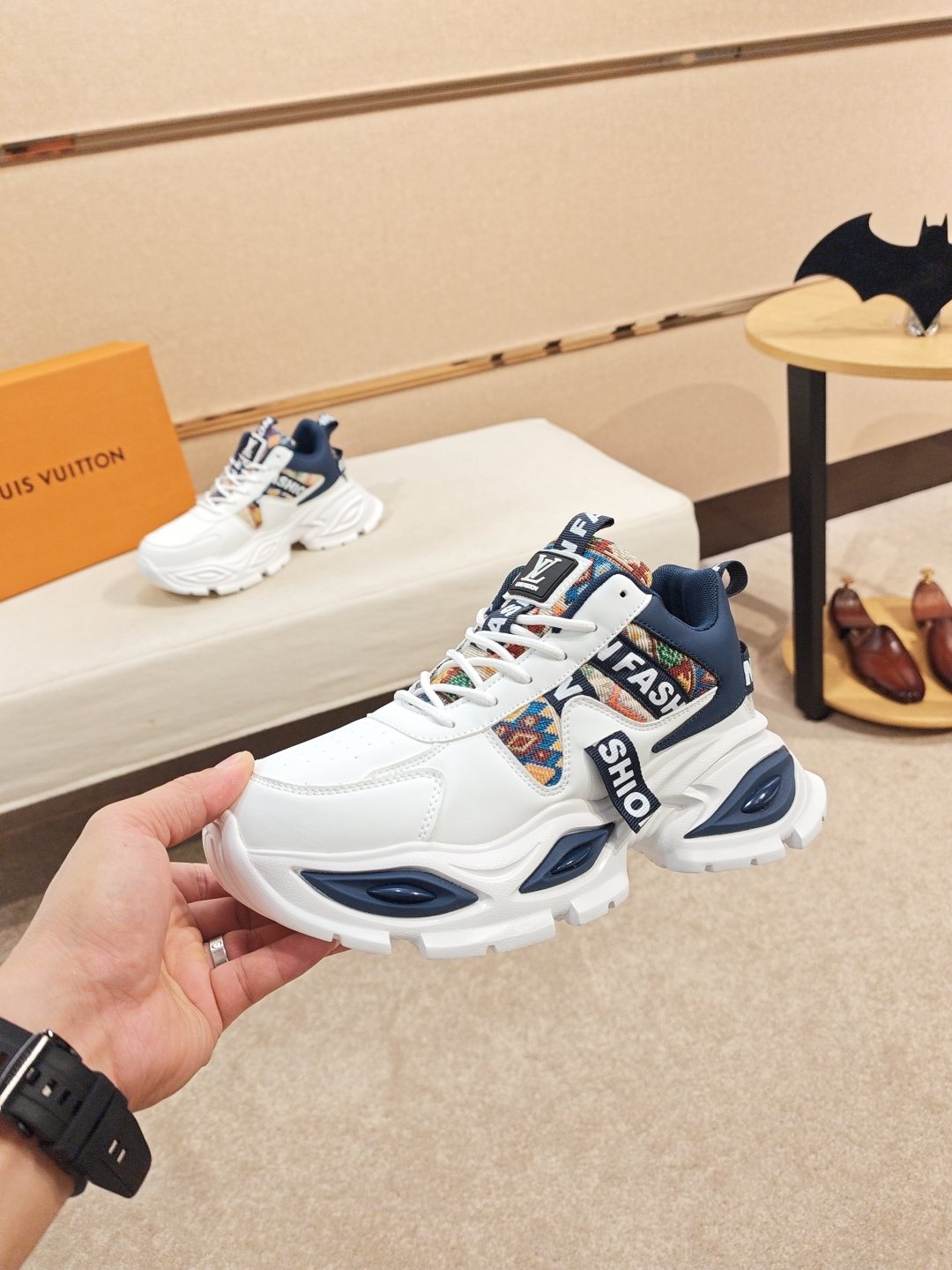 Louis Vuitton Paneled Chunky Sole Sneakers — model