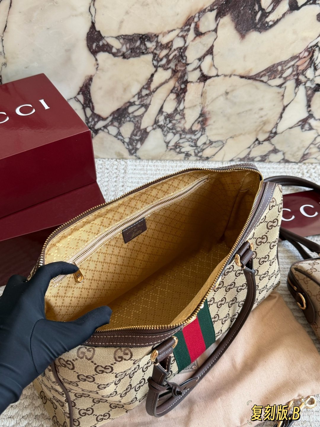 Gucci Borsetto Monogram Boston Bag — front