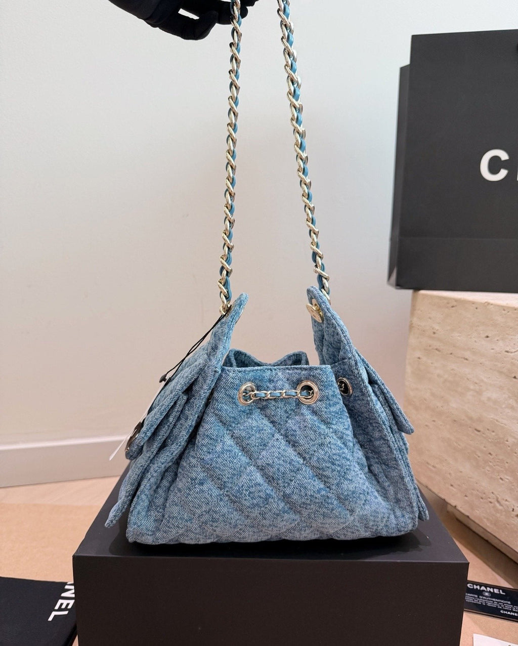 Chanel 25 Quilted Bucket Bag — back