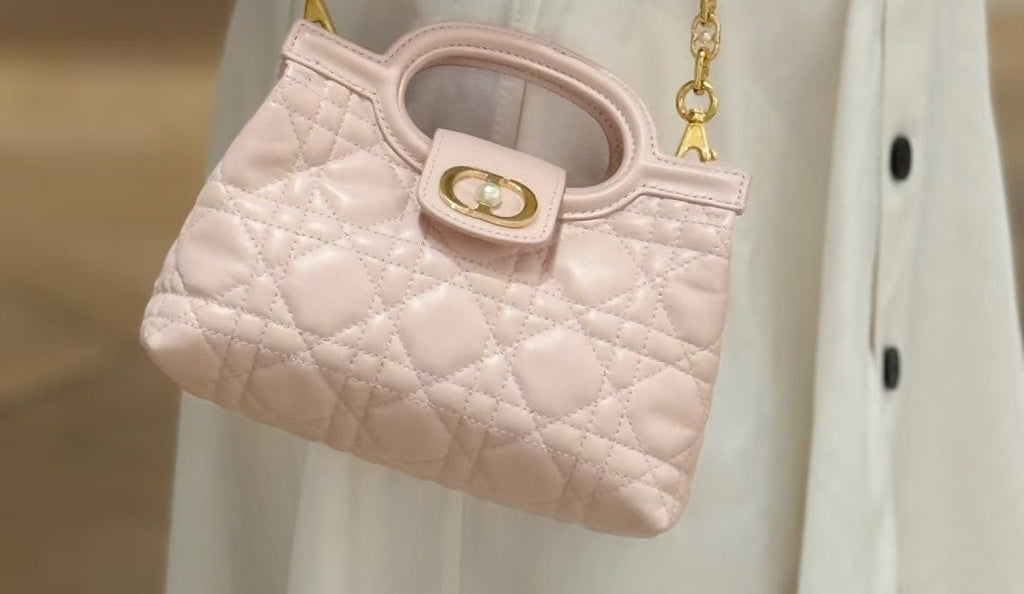 Dior Jolie Quilted Top-Handle Bag — detail