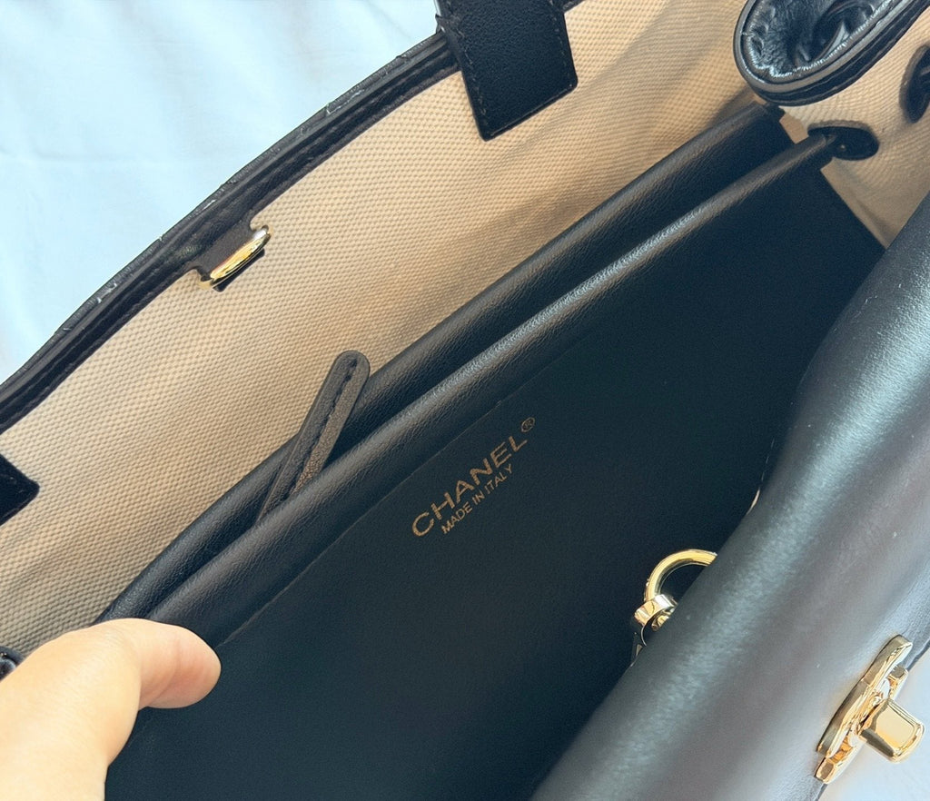 Chanel Baguette Shoulder Bag with Side Cords — detail