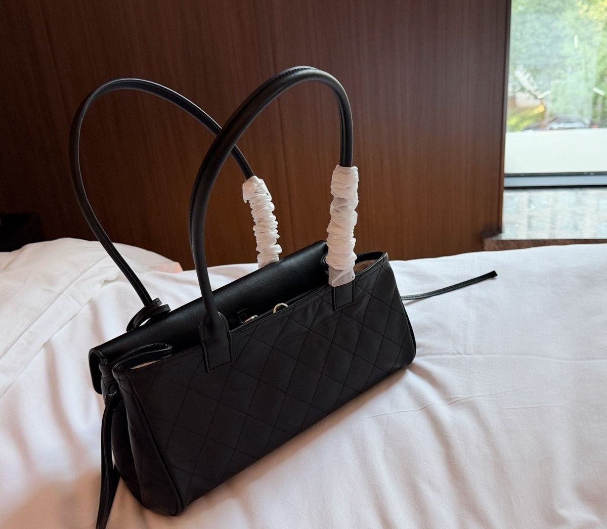 Chanel Baguette Shoulder Bag with Side Cords — back
