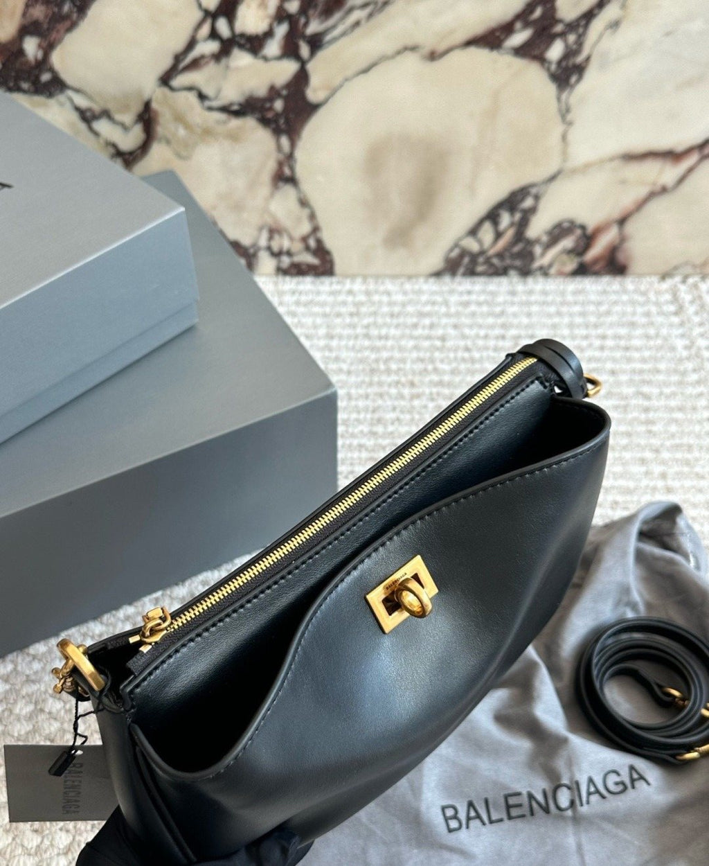 Balenciaga redeo Leather Shoulder Bag — detail