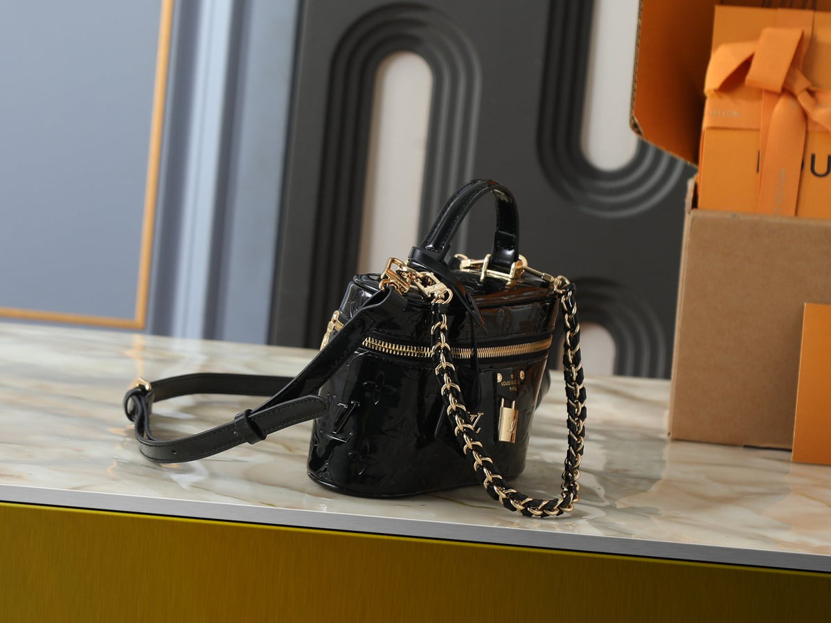 Louis Vuitton Vanity Chain Pouch Embossed Motif Bag — side