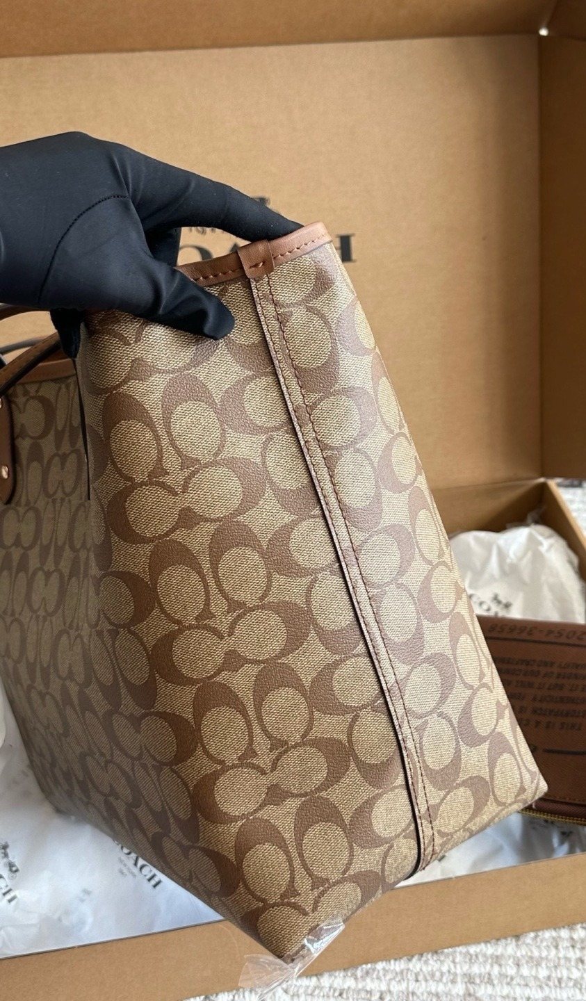 Coach City Monogram Tote — side