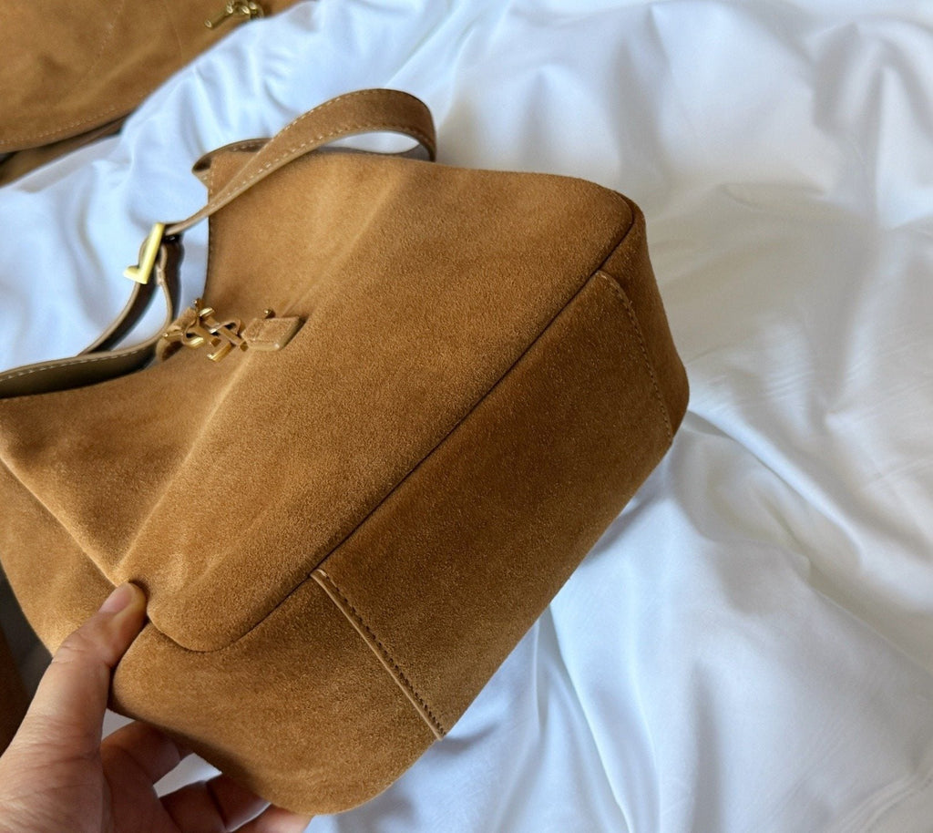 Saint Laurent Soft Hobo Shoulder Bag with YSL Ornament — detail