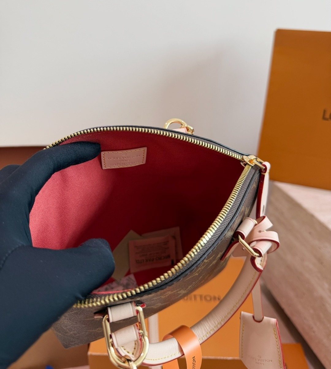 Louis Vuitton Lockit BB Monogram Top-Handle Bag — detail