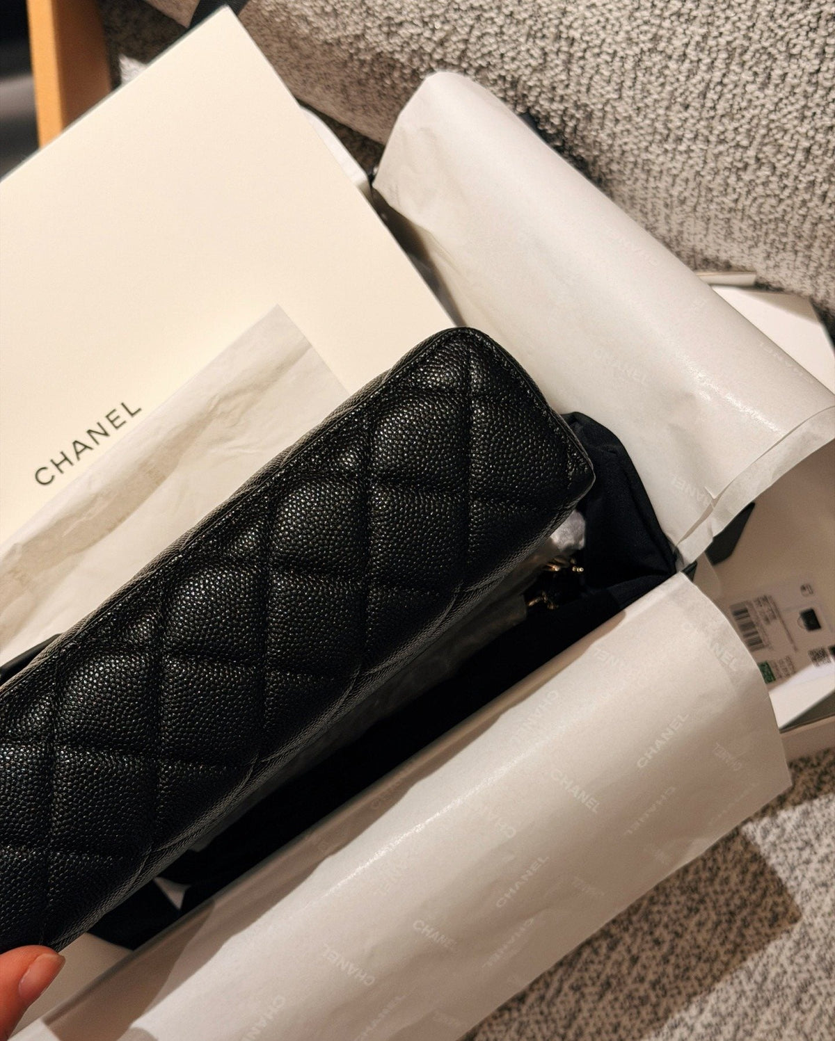 Chanel Black Quilted Box Top-Handle Bag — back